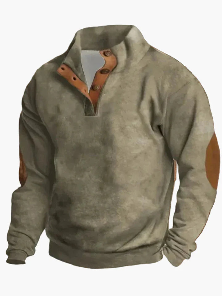 Lune London | Retro cowboy sweatshirt with digital print and high collar - Casual western pullover for outdoor and leisure