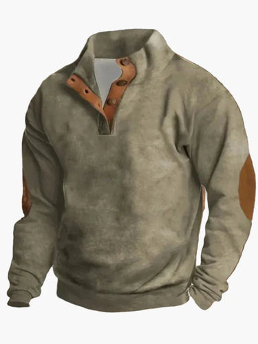 Lune London | Retro cowboy sweatshirt with digital print and high collar - Casual western pullover for outdoor and leisure