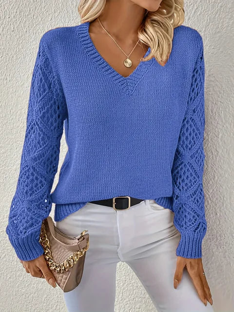 Lune London | Solid V-neck knit sweater
