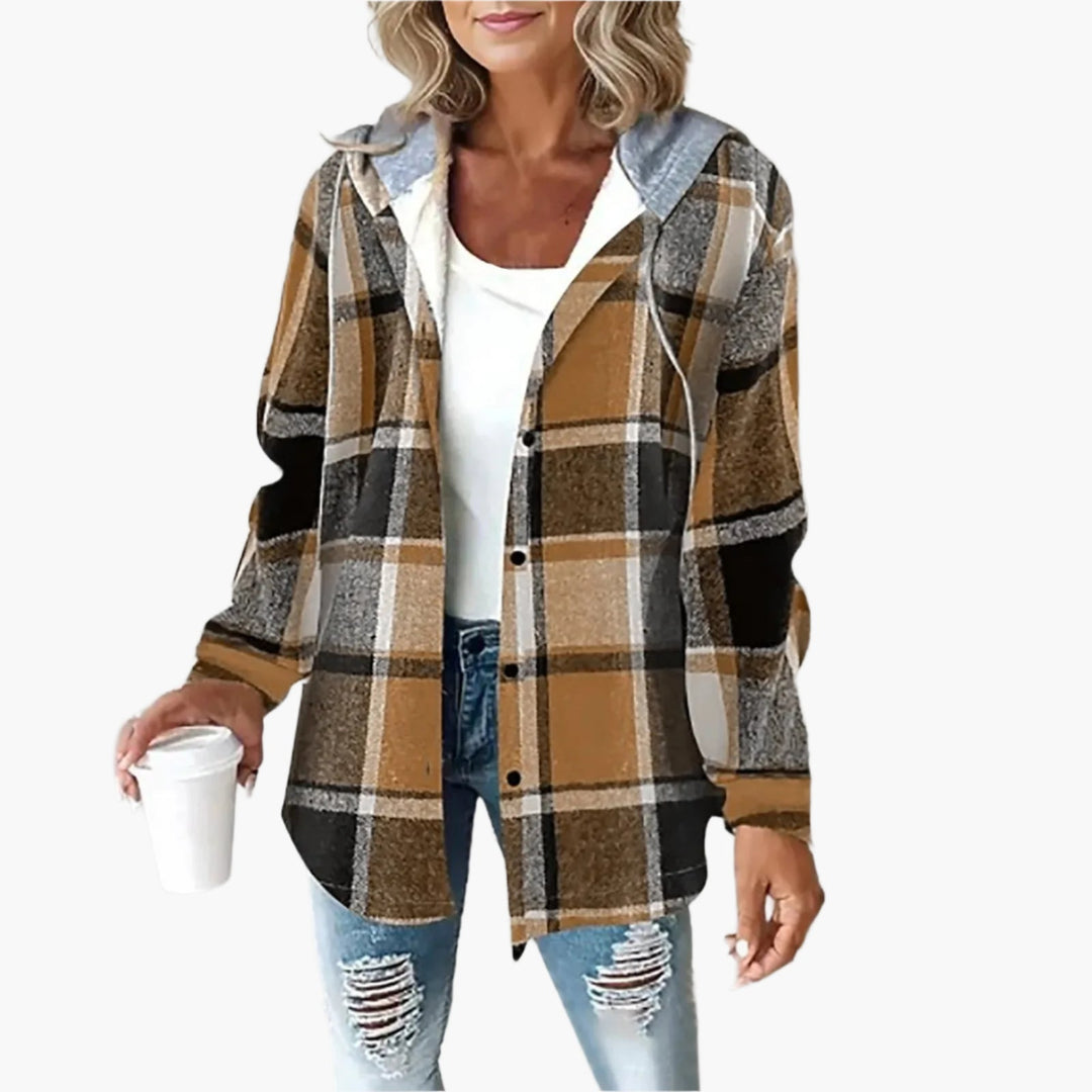 Lune London | Casual checked jacket with hood - Casual autumn-winter style