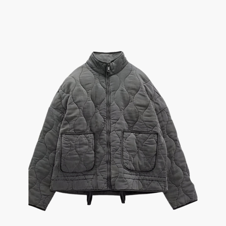 Chic und Stil | Oversized quilted winter jacket with pockets and zipper - Trendy winter jacket 2024
