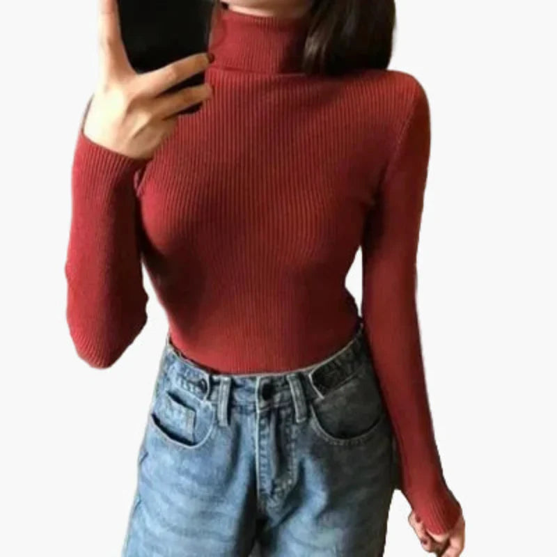Lune London | Basic ribbed turtleneck sweater with long sleeves - Versatile autumn and winter look