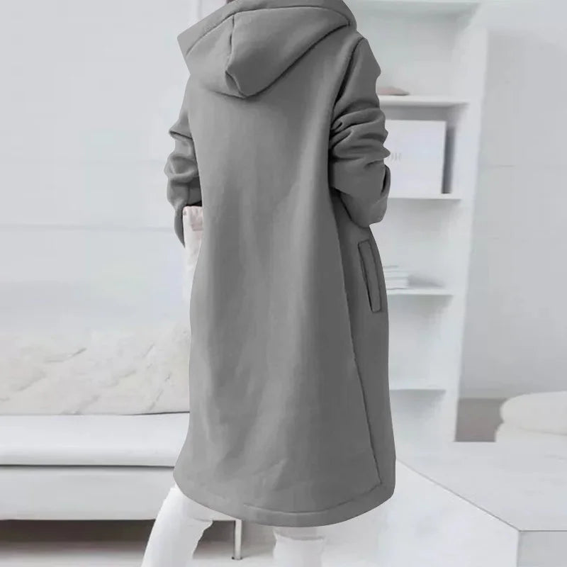 Lune London | Hooded cardigan with curved hem