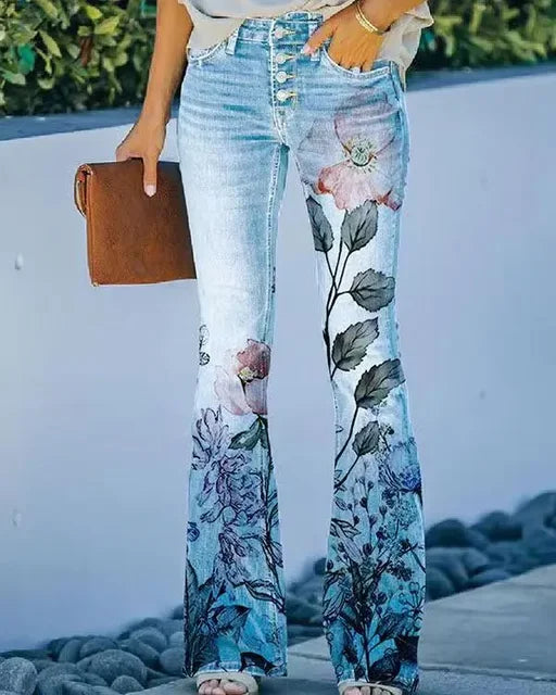 Women's Denim Flared Jeans with Trendy Cut & High Fit Lune London