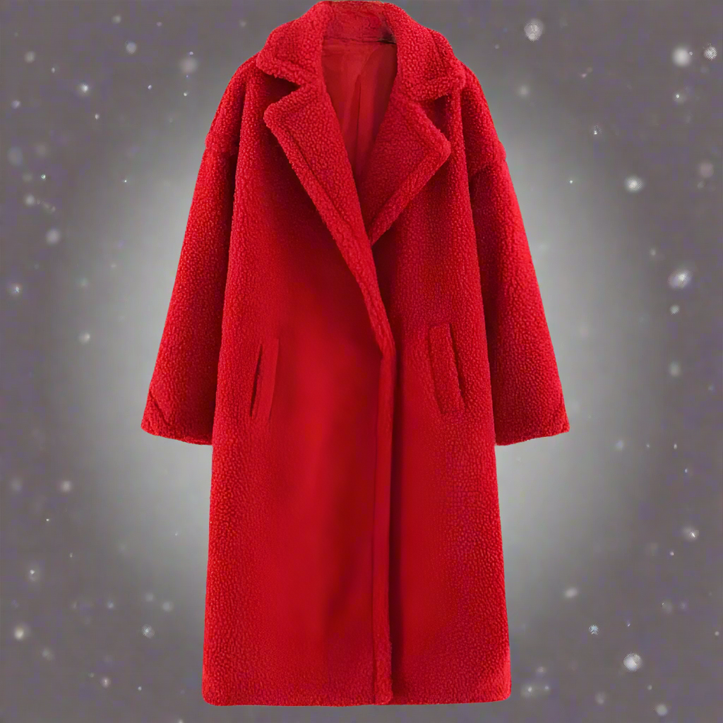 Lune London | Teddy Coat - Longer Faux Shearling - Casual Cut - Elegant Lapel Collar