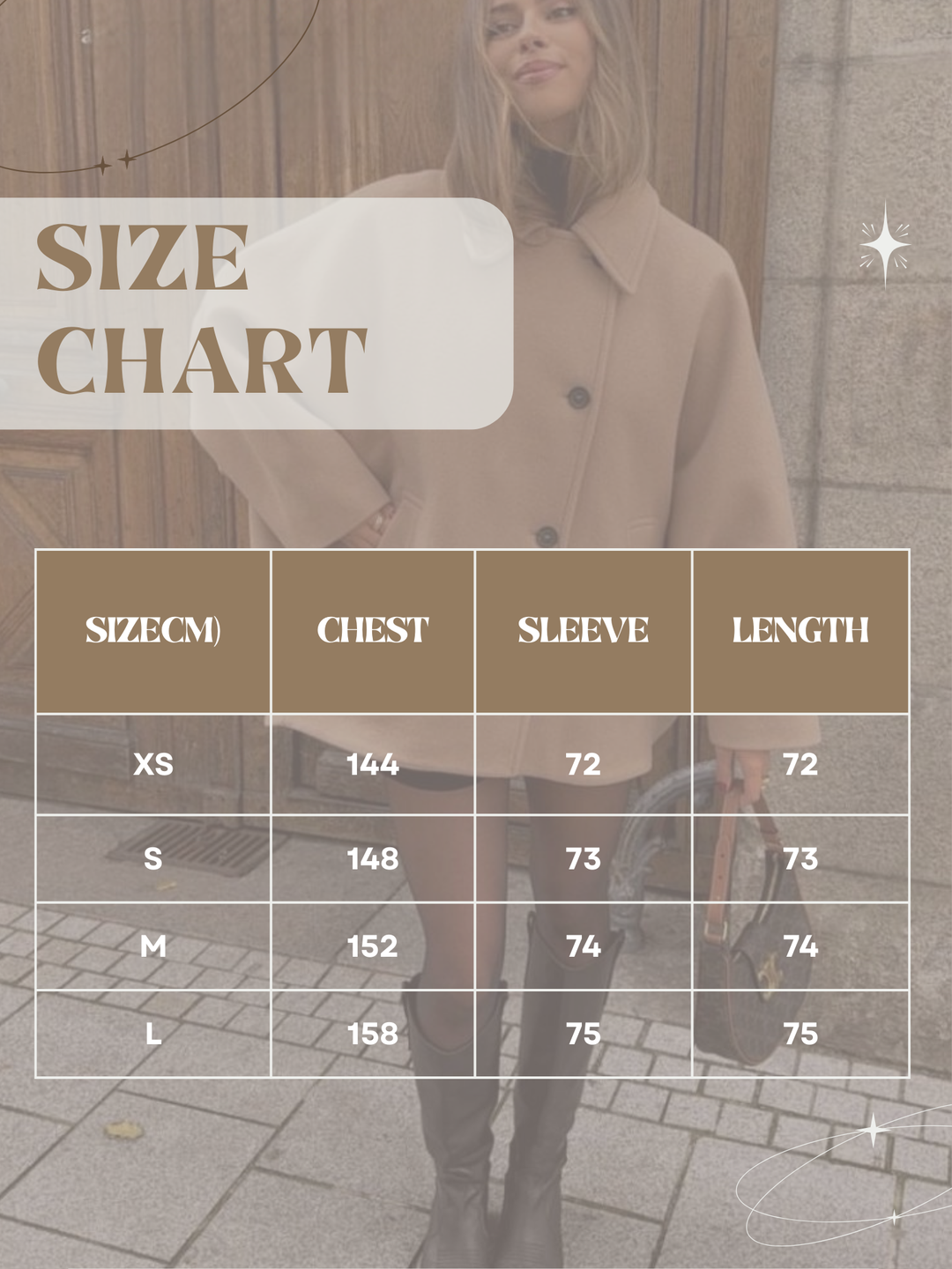 Lune London | Wool coat women's oversized with button closure - hip length