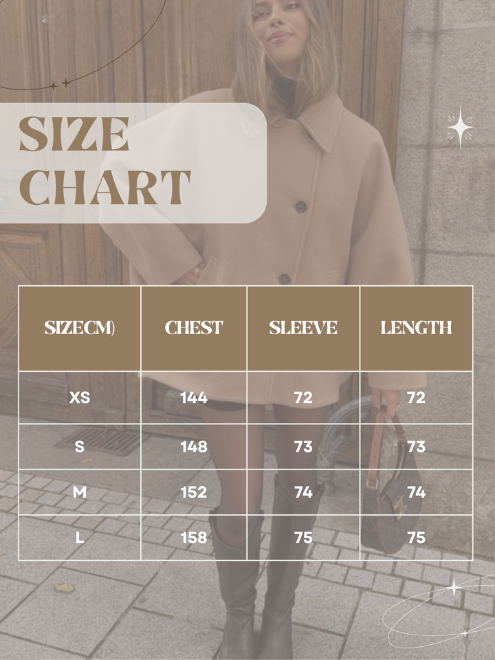 Lune London | Wool coat women's oversized with button closure - hip length