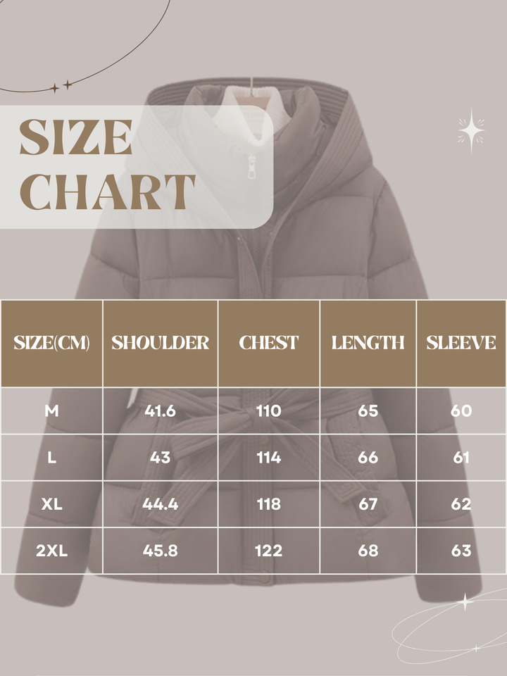 Lune London | Women's Down Jacket, With Hood, With Belt - Winter