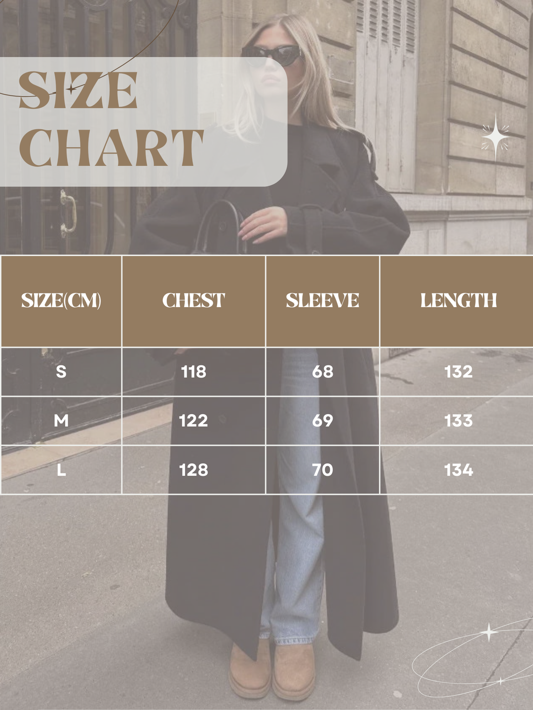 Lune London | Wool coat for women, oversized long - winter