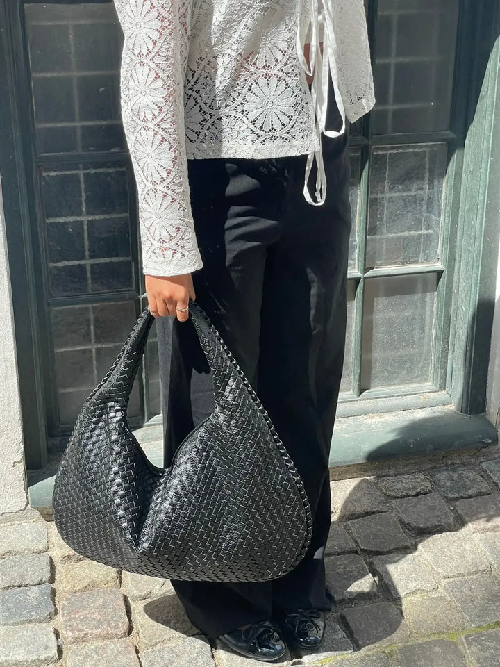 Lune London | Vintage Shoulder Bag Women Woven Handbag with Zipper On Sale