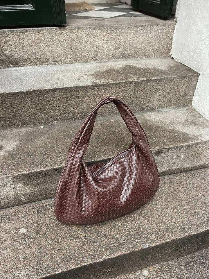 Lune London | Vintage Shoulder Bag Women Woven Handbag with Zipper On Sale