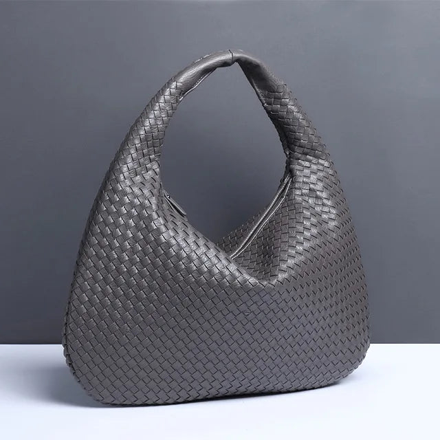 Lune London | Vintage Shoulder Bag Women Woven Handbag with Zipper On Sale