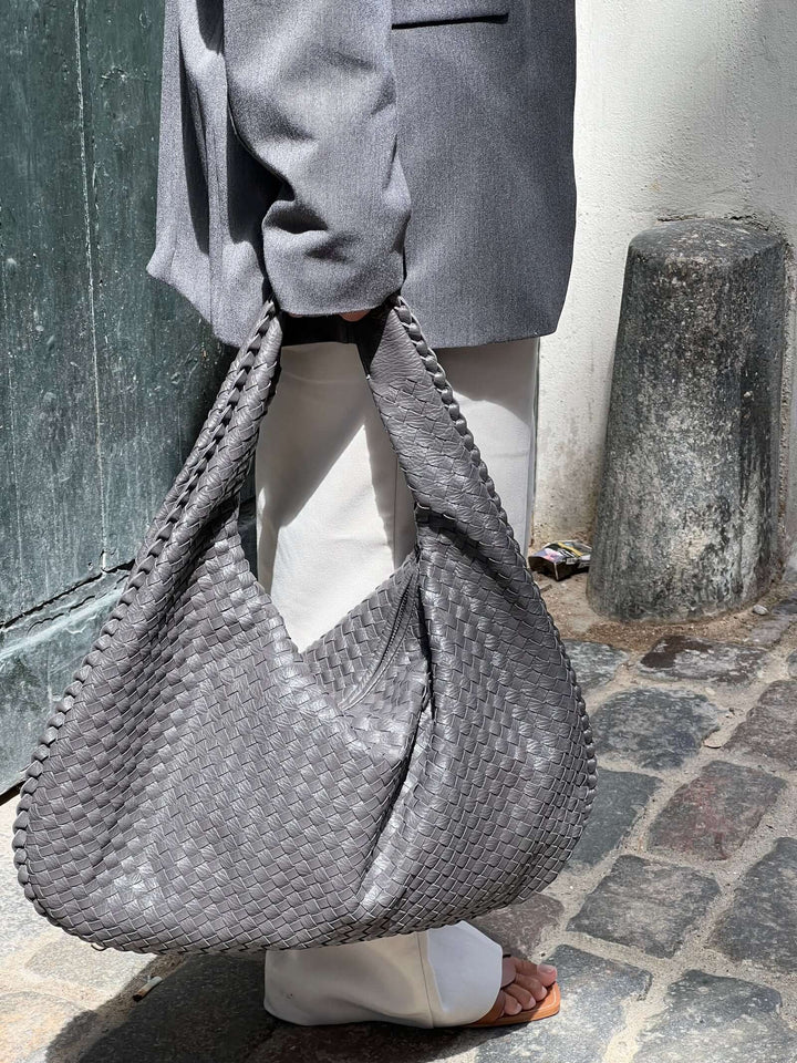 Lune London | Vintage Shoulder Bag Women Woven Handbag with Zipper On Sale
