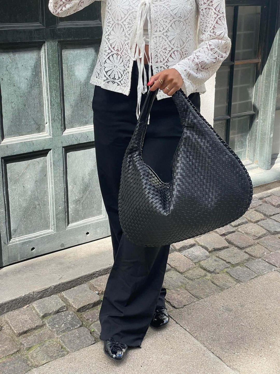 Lune London | Vintage Shoulder Bag Women Woven Handbag with Zipper On Sale