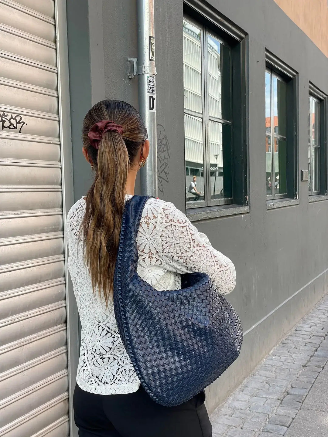Lune London | Vintage Shoulder Bag Women Woven Handbag with Zipper On Sale