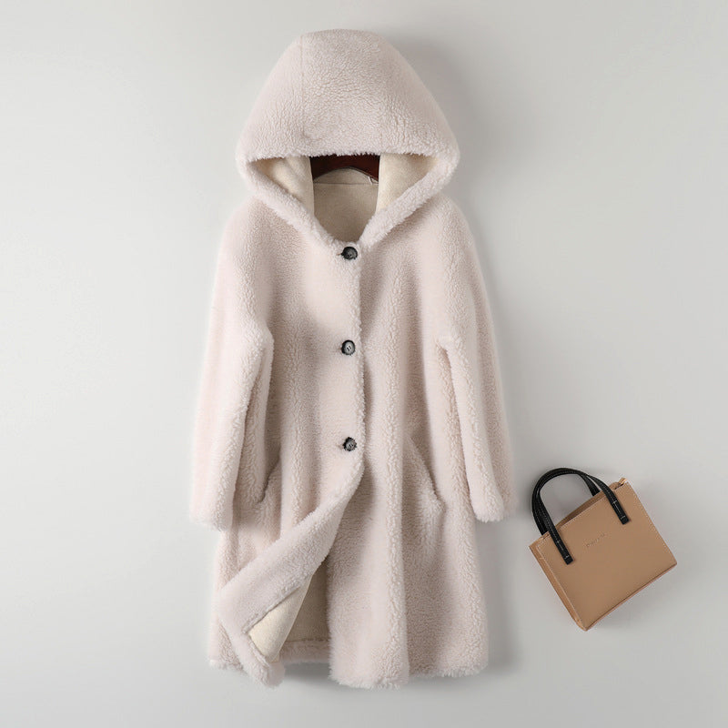 Lune London | Warm Women's Teddy Jacket with Hood and Buttons