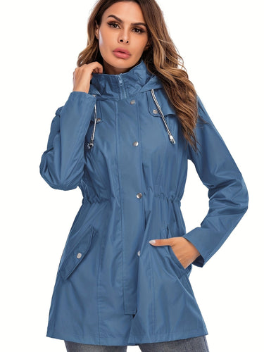 Lune London | Mid-length raincoat with hood and zipper for city and rain