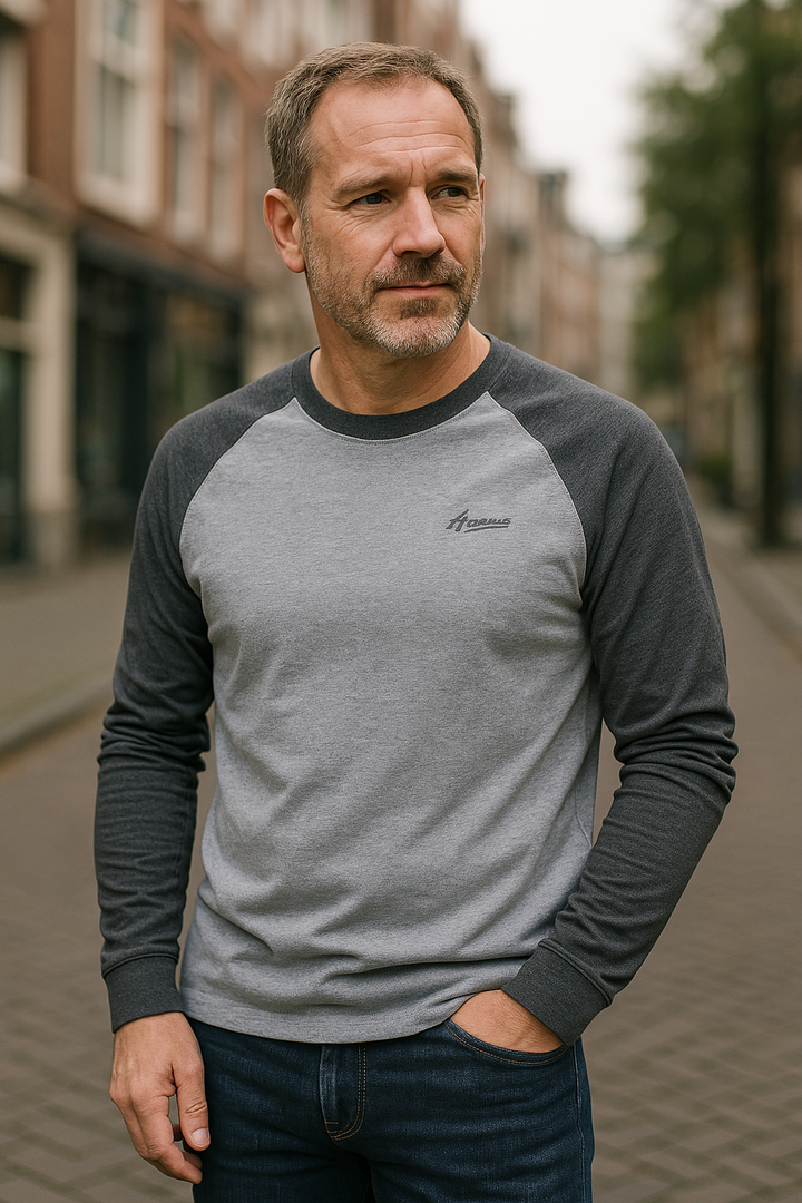 Lune London | Long Sleeve T-Shirt - Casual T-Shirt with Contrasting Sleeves