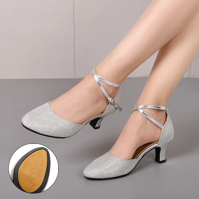 Chic Und Stil | Elegant Glitter Chic Heels (3 5 Cm) Sandals for Women