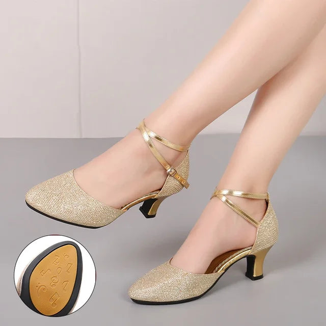 Chic Und Stil | Elegant Glitter Chic Heels (3 5 Cm) Sandals for Women
