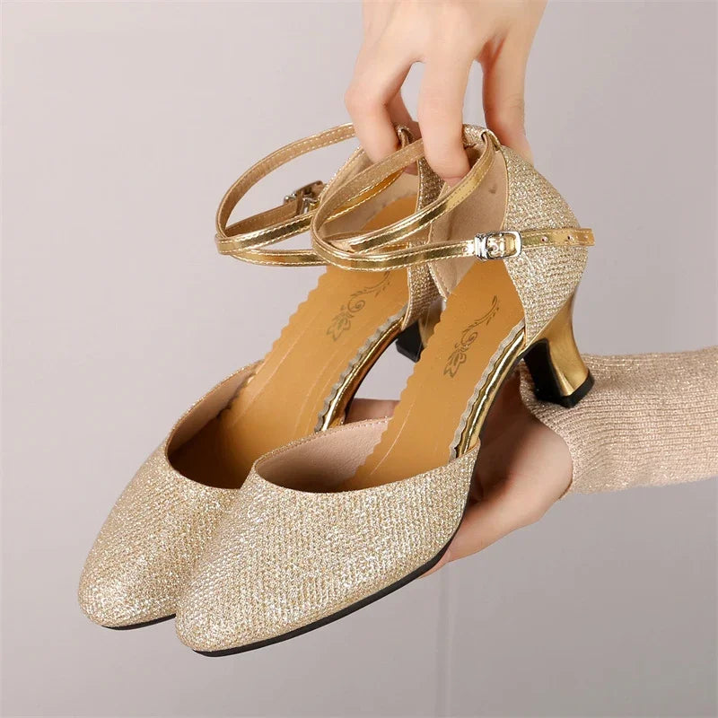 Chic Und Stil | Elegant Glitter Chic Heels (3 5 Cm) Sandals for Women