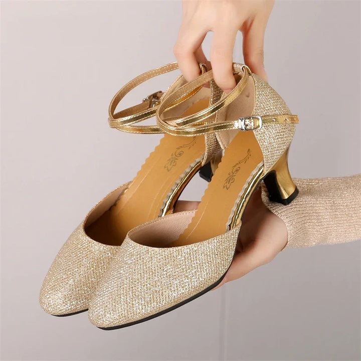Chic Und Stil | Elegant Glitter Chic Heels (3 5 Cm) Sandals for Women