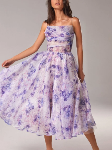 Lune London | Asymmetric dress with printed belt