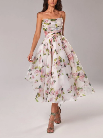 Lune London | Asymmetric dress with printed belt