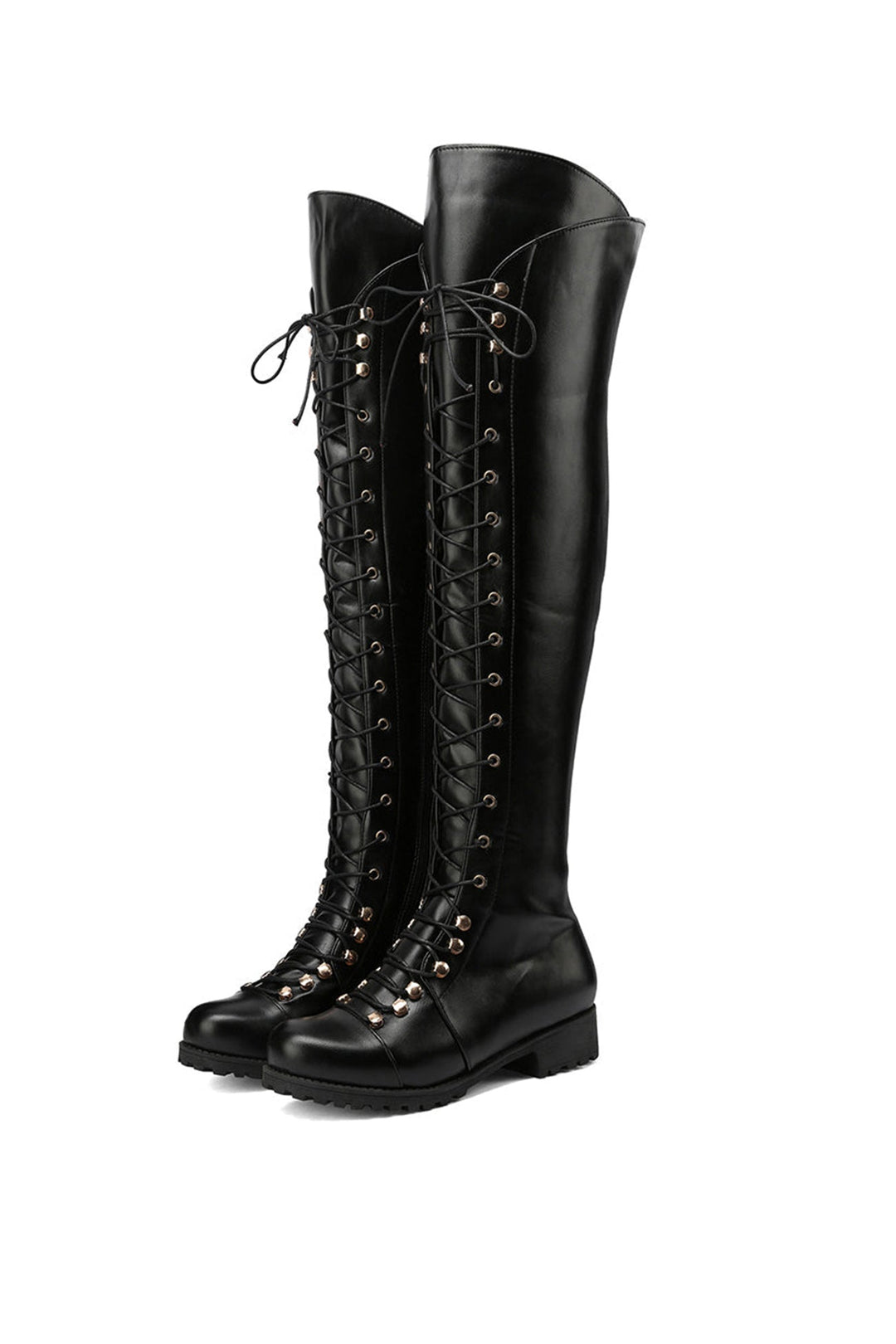 Chic Und Stil | Over-The-Knee Boots with Laces