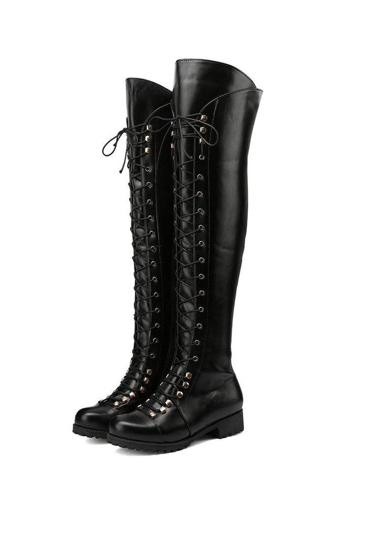 Chic Und Stil | Over-The-Knee Boots with Laces