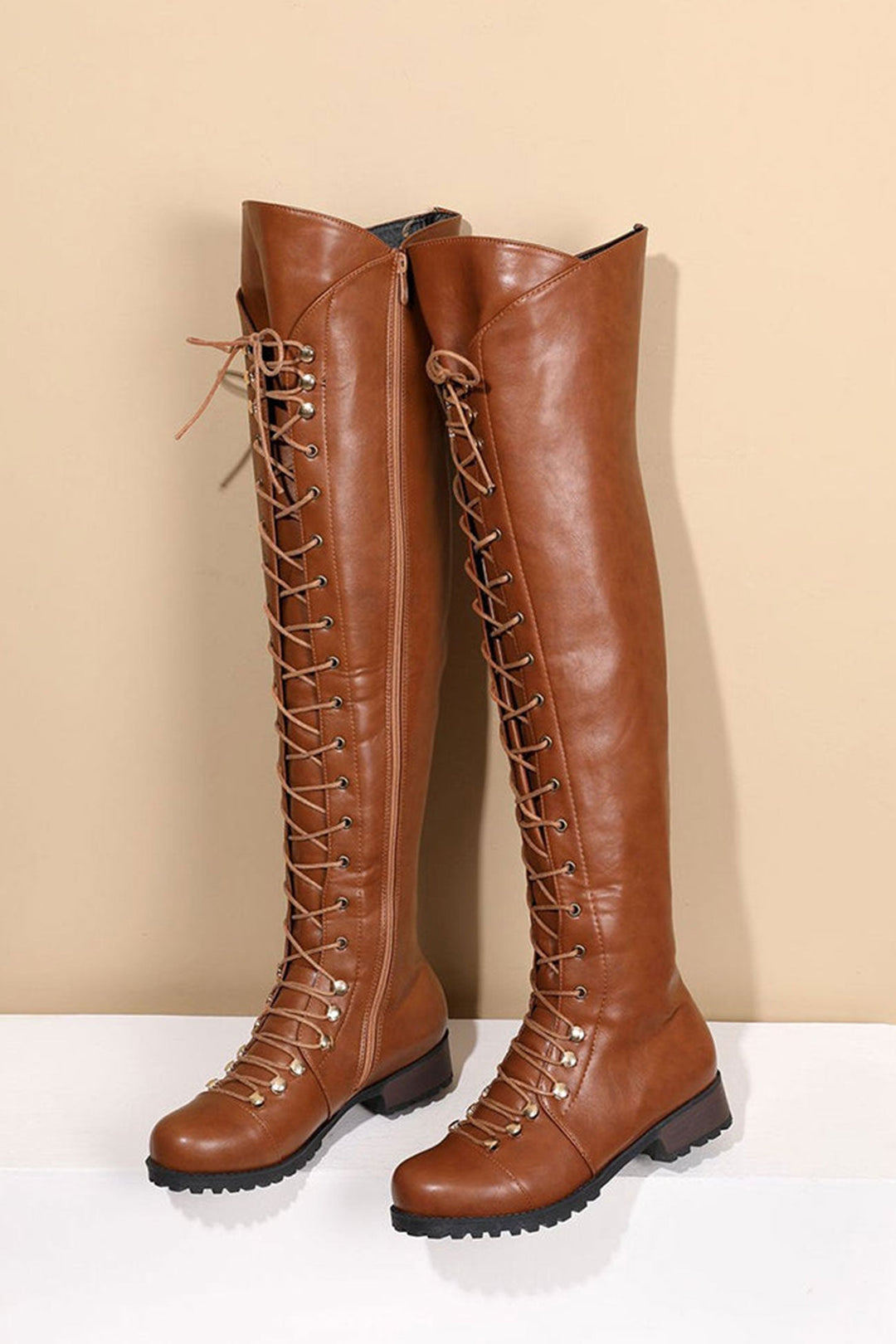 Chic Und Stil | Over-The-Knee Boots with Laces