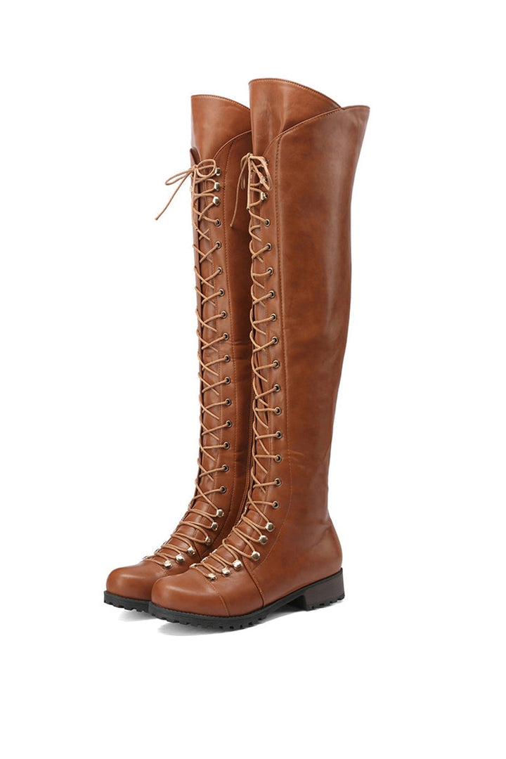 Chic Und Stil | Over-The-Knee Boots with Laces