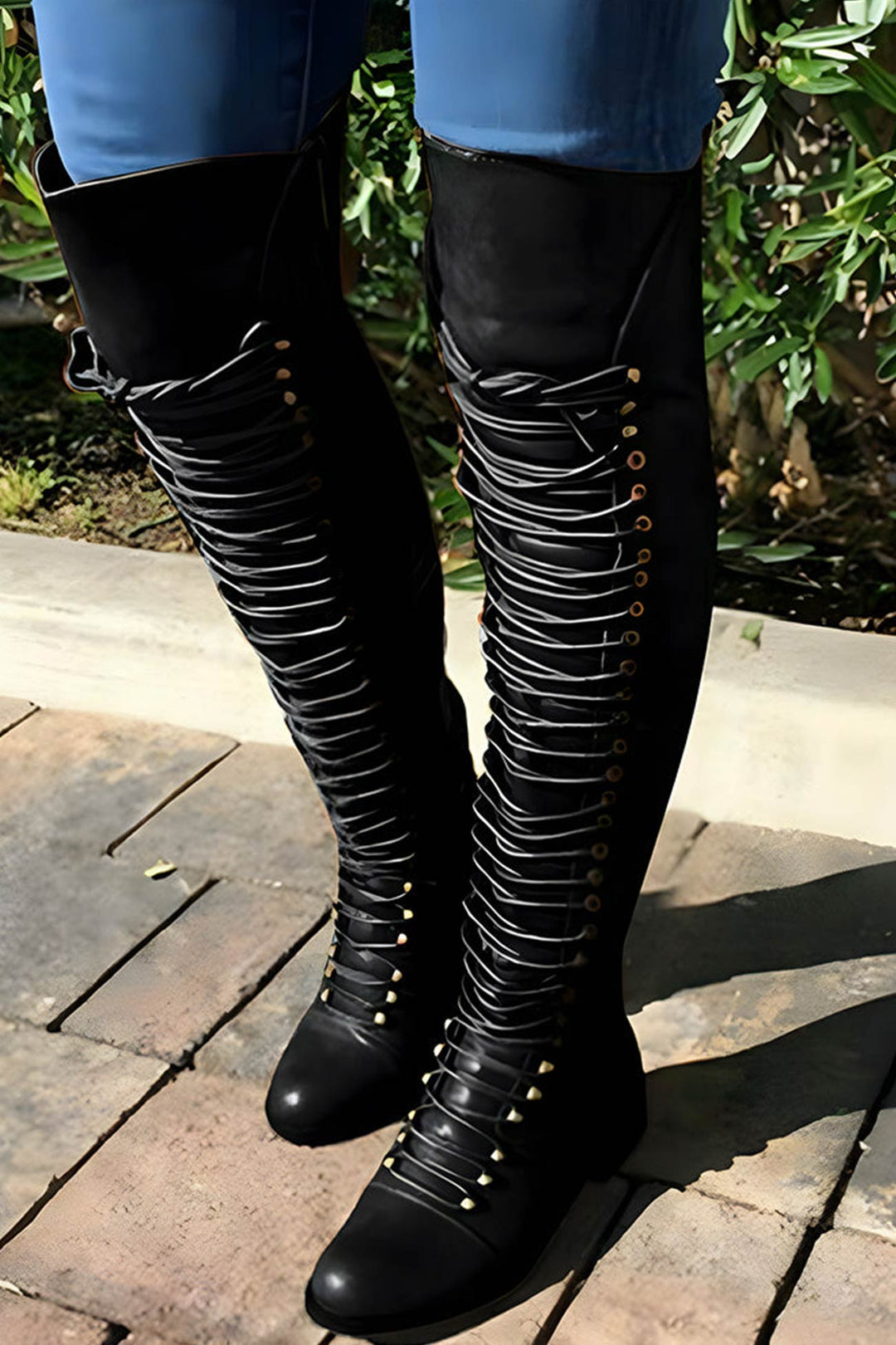 Chic Und Stil | Over-The-Knee Boots with Laces