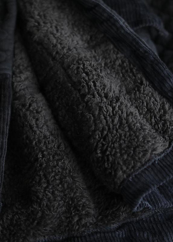 Lune London | Black patchwork bags Warm fleece hooded coats
