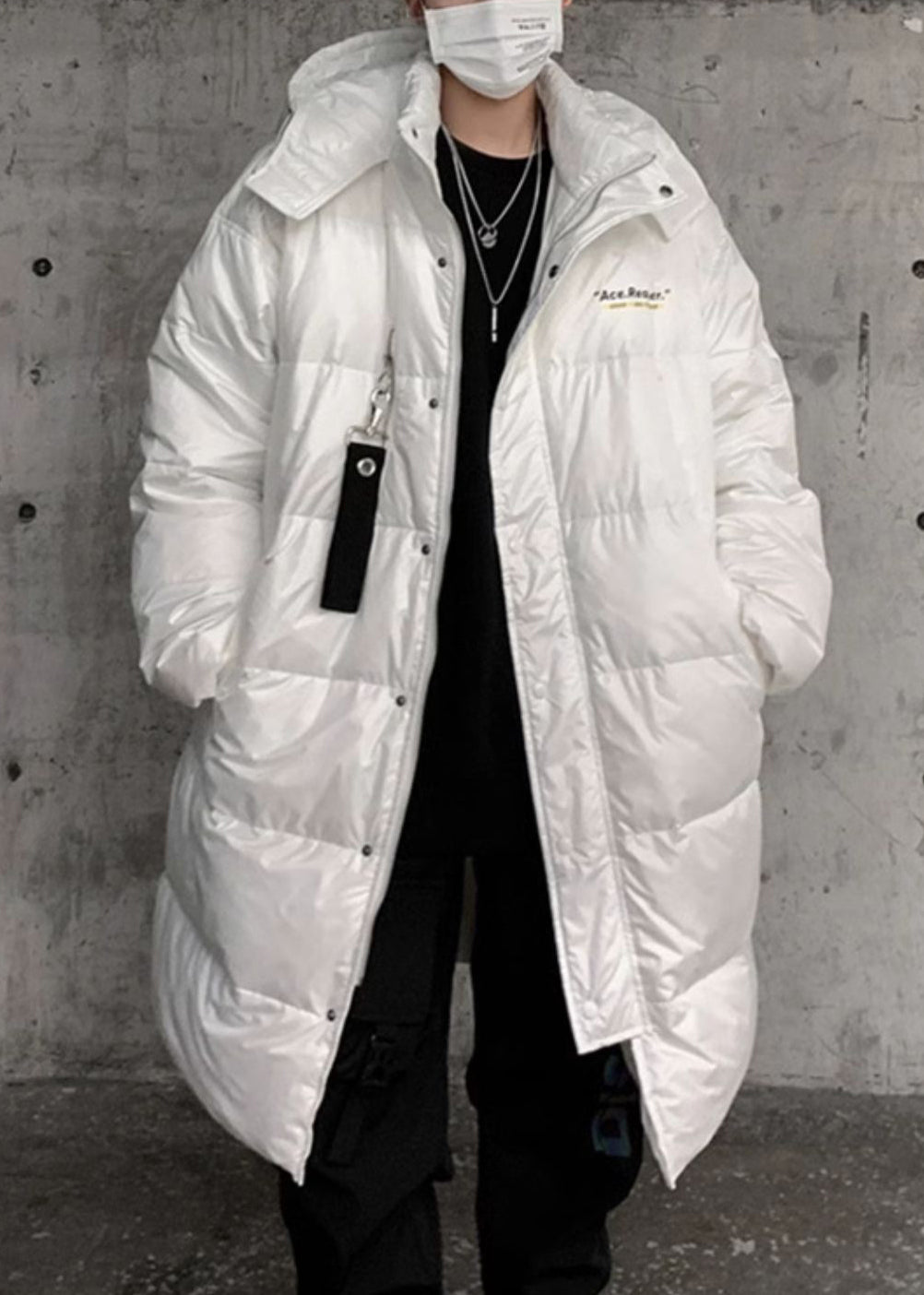 Lune London | Men's Down Winter Coat with Zip and White Hood