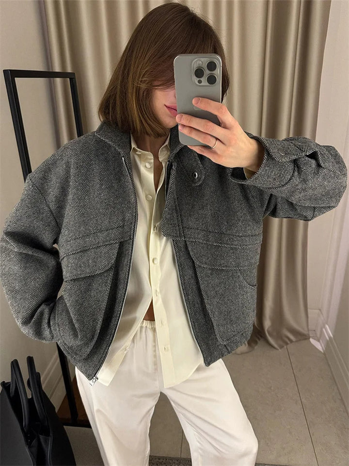 Lune London | Autumn coat - Elegant and comfortable high-waisted coat with zipper for cooler days