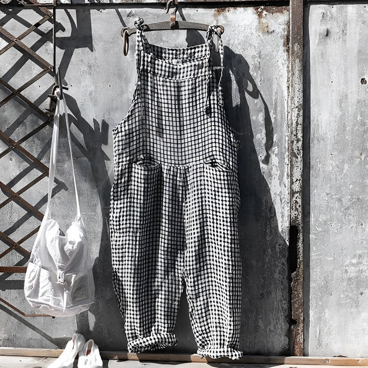 Chic Und Stil | White Vintage Overalls Unisex Adjustable with Pockets