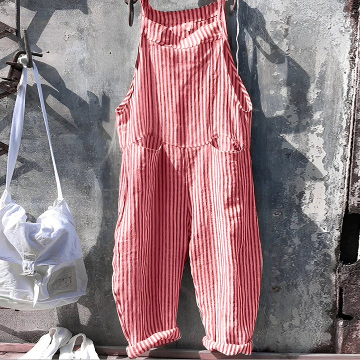 Chic Und Stil | White Vintage Overalls Unisex Adjustable with Pockets
