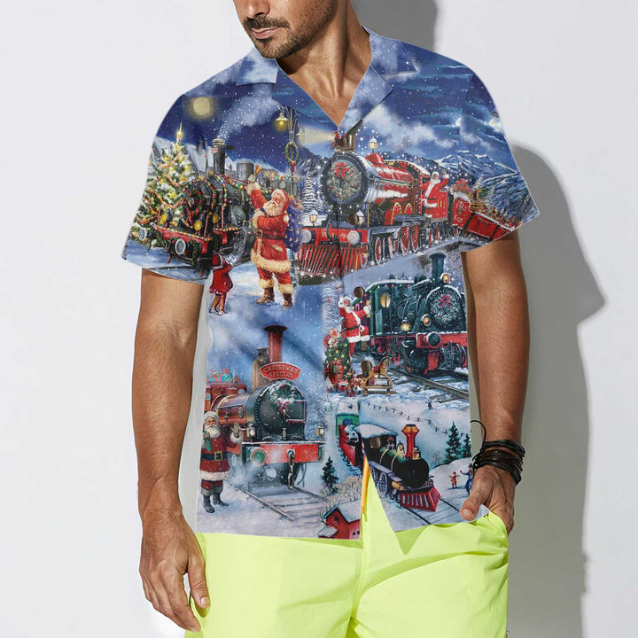 Lune London | Hawaiian Shirt Train To Christmas, Fun Christmas Shirt, Christmas Gift