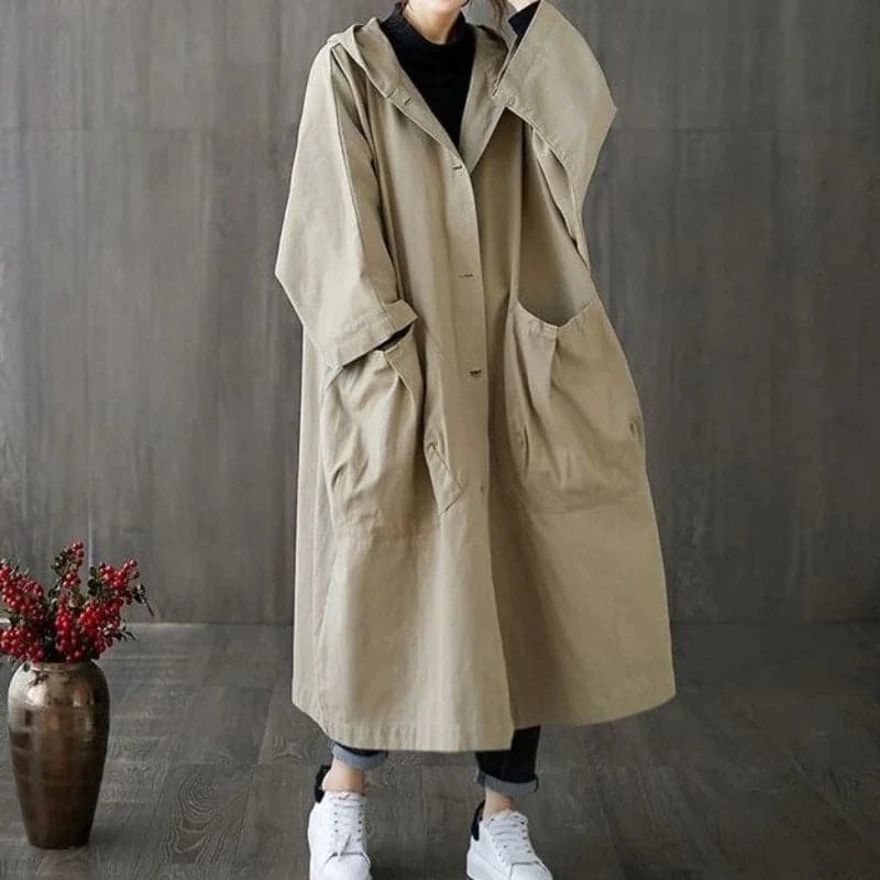 Lune London | Longer Trench Coat for Women Oversized Water Repellent With Hood