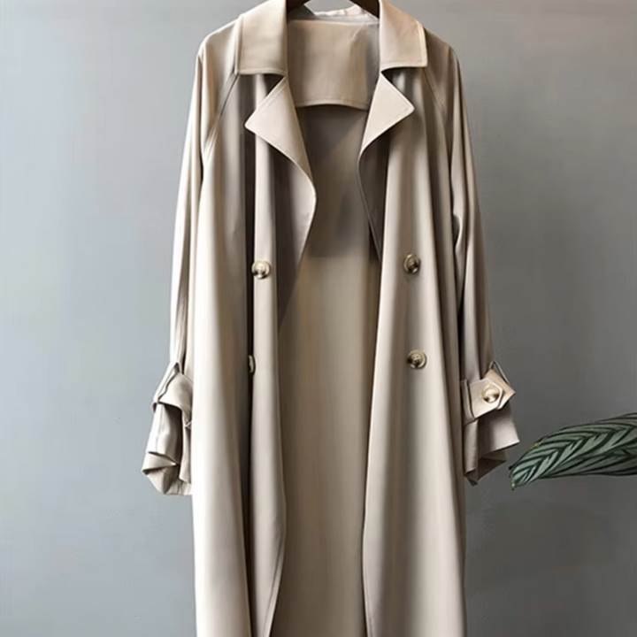 Chic und Stil | Transitional trench coat for women - Water-repellent, double-breasted