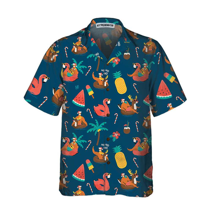 Lune London | Tropical and warm Christmas Hawaiian shirt, fun Christmas shirt, gift for Christmas