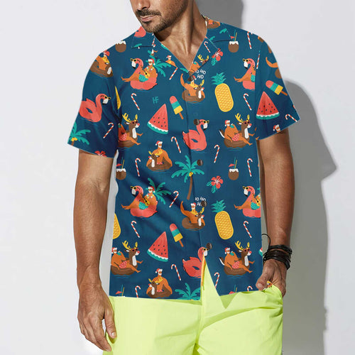 Lune London | Tropical and warm Christmas Hawaiian shirt, fun Christmas shirt, gift for Christmas