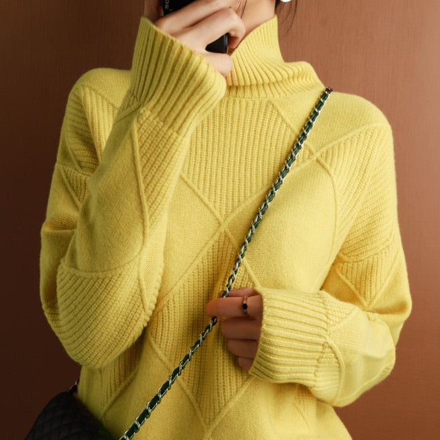 Lune London | Turtleneck Sweater - Warm Knitted Design