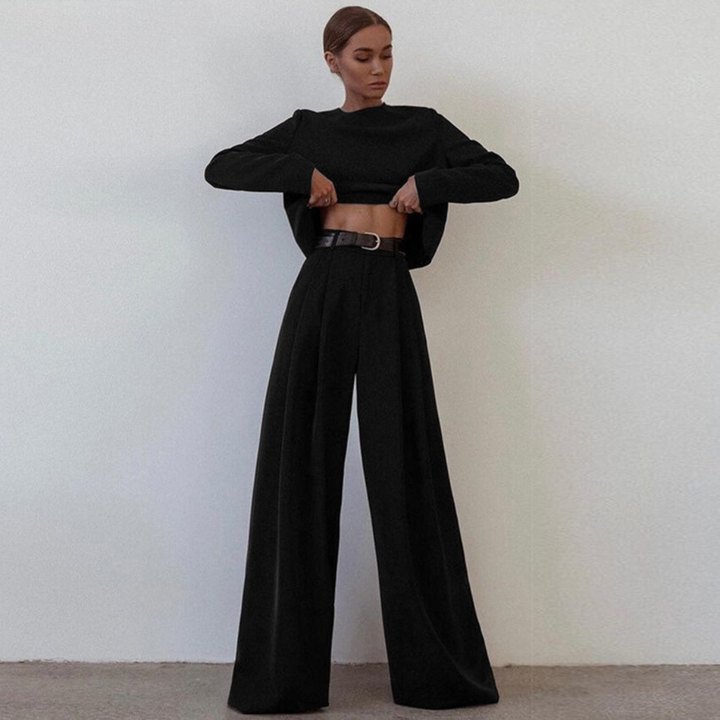 Lune London | Elegant Women's Two-Piece Set with Wide-Leg Pants