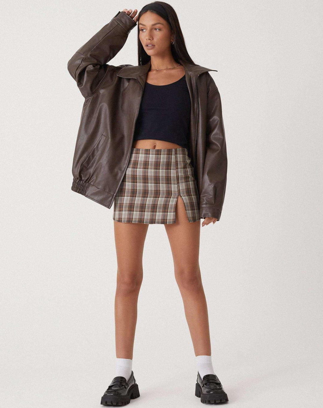 Lune London | Oversized Jacket Faux Leather Zipper Faux Leather Jacket Women's Jackets