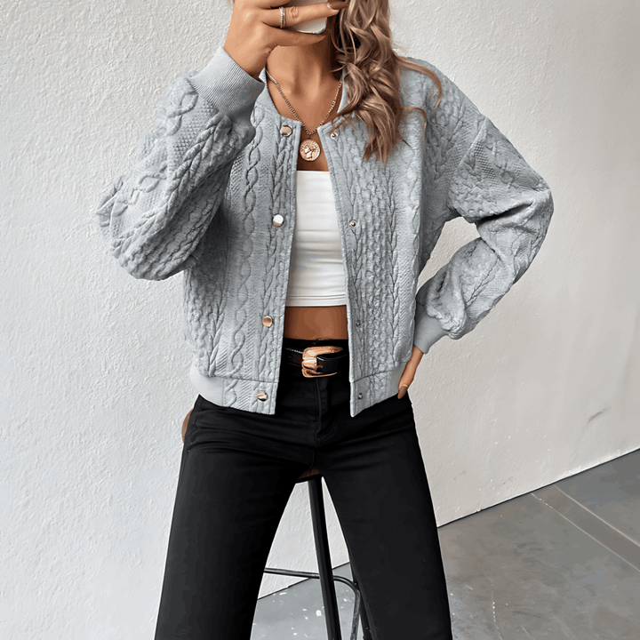 Lune London | Cardigan in bomber jacket style with buttons for women