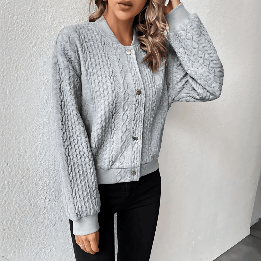 Lune London | Cardigan in bomber jacket style with buttons for women