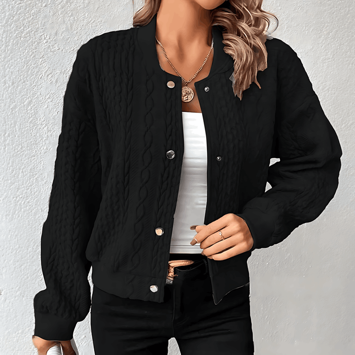 Lune London | Cardigan in bomber jacket style with buttons for women