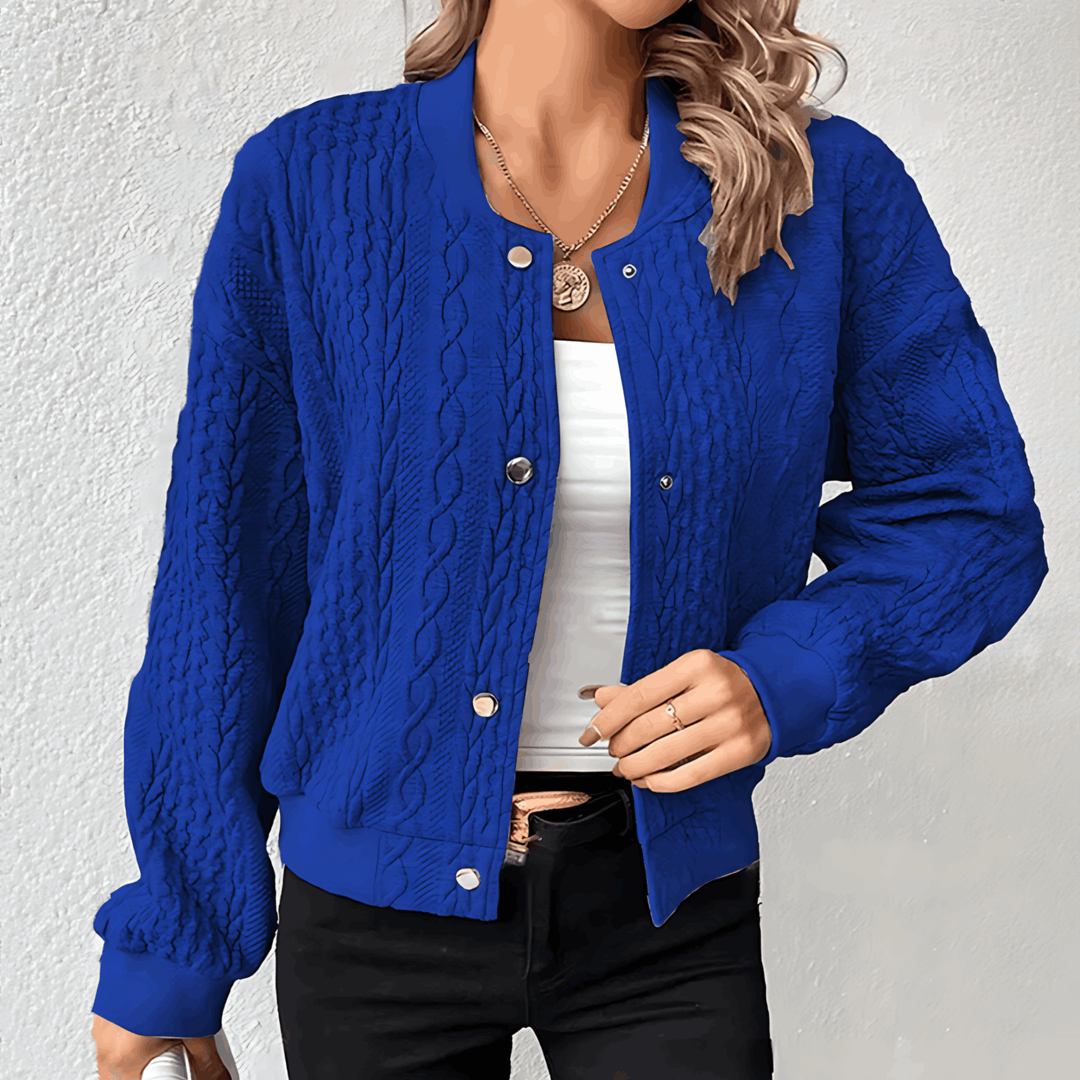 Lune London | Cardigan in bomber jacket style with buttons for women